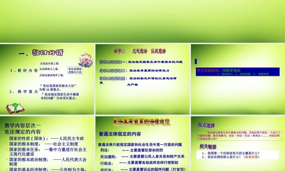 八年级政治(宪法是国家的根本大法)课件 人教新课标版 课件