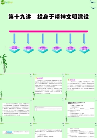 政治全程复习方略 第19讲 投身于精神文明建设课件 人教实验版 课件