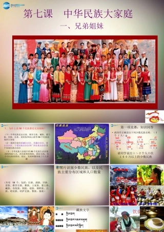八年级政治下册 第七课 中华民族大家庭定(第1课时)课件 教科版 课件