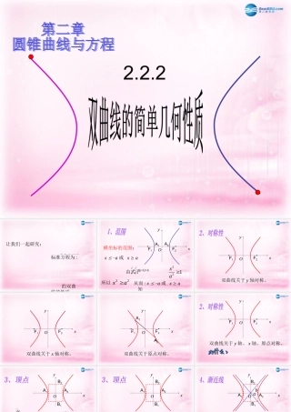 数学 2.2.2 双曲线的简单几何性质课件 新人教A版选修1-1 课件