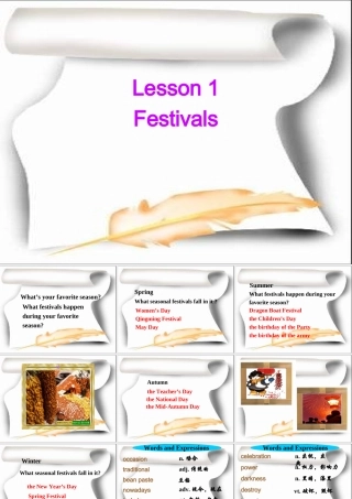 北师版英语必修1U3 Celebration--Lesson 1 Festivalsppt 课件