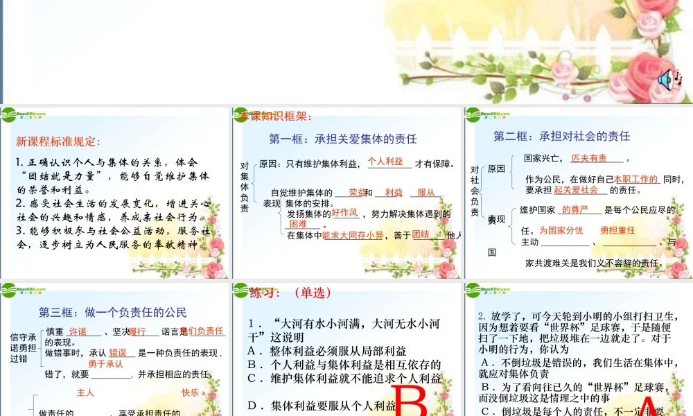 九年级政治 (在承担责任中成长)课件2(32张PPT) 北师大版 课件