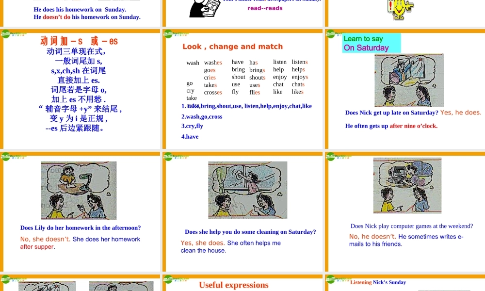 七年级英语 Starter Unit 11At  the  weekend课件 牛津版 课件