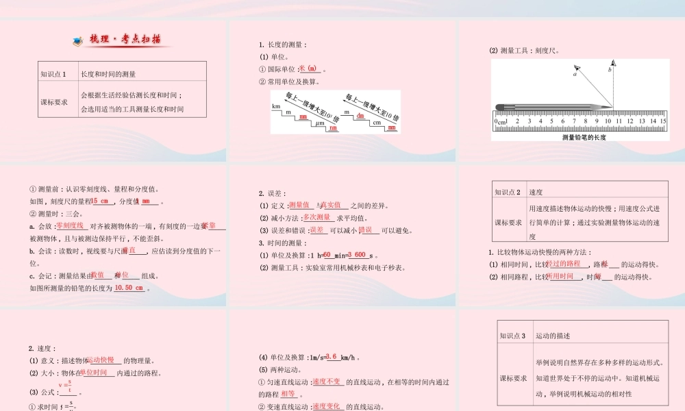 八年级物理上册 第五章物体的运动课件 (新版)苏科版 课件