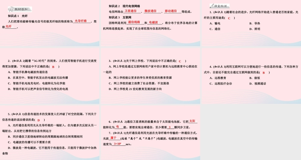 九年级物理全册 第19章 第3节 踏上信息高速公路课件 (新版)沪科版 课件