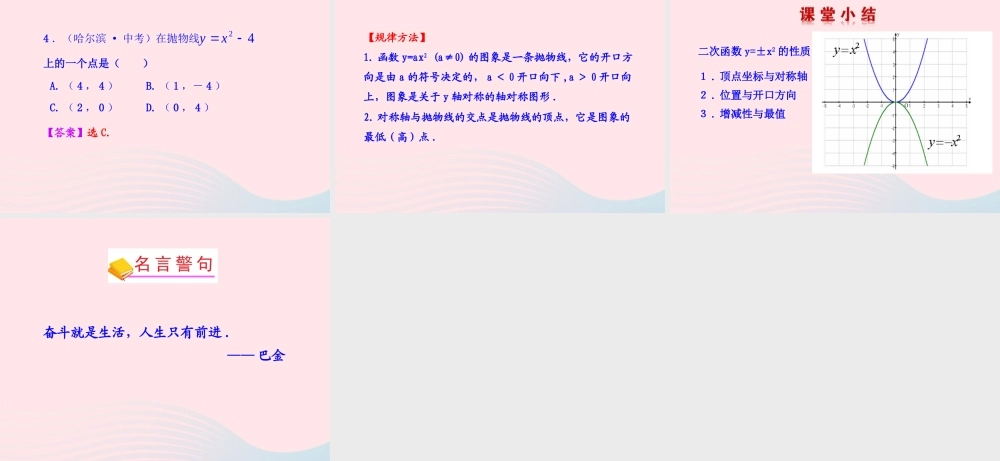 九年级数学下册 第二章二次函数 2结识抛物线课件 北师大版 课件