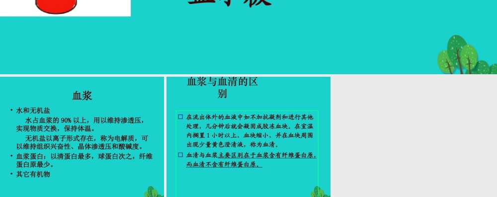 七年级生物下册 第三单元 第三章 第一节 物质运输的载体 血液的组成课件(新版)济南版 课件