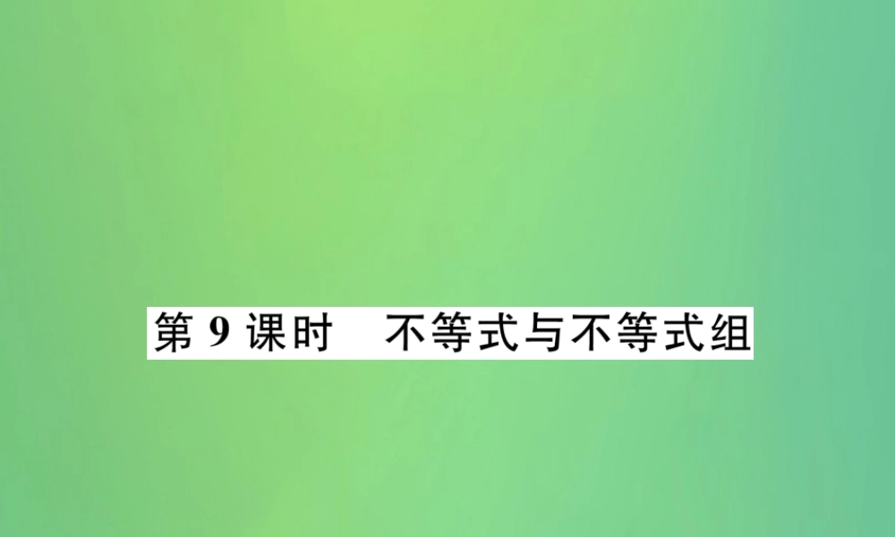 中考数学复习 第2章 方程(组)与不等式(组)第9课时 不等式与不等式组(精讲)课件