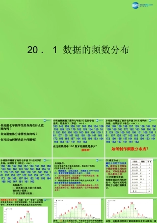 八年级数学下册( 数据的频数分布)课件4 (新版)沪科版 课件