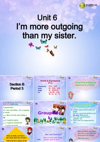 八年级英语上册(Unit 6 I'm more outgoing than my sister Section B-P 人教新目标版 课件