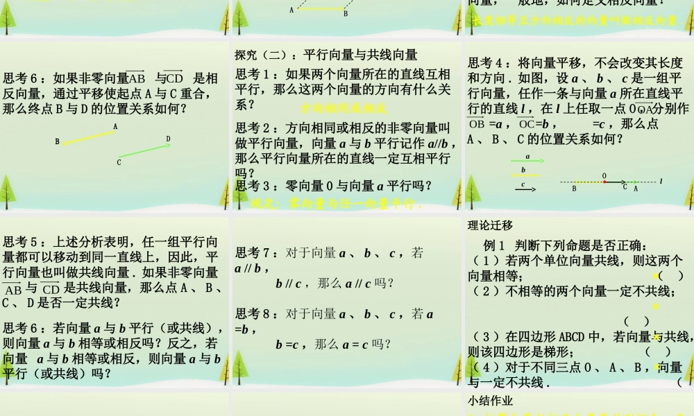 数学 2.1.2平面向量的实际背景及基本概念(二)课件 新人教A版必修4 课件