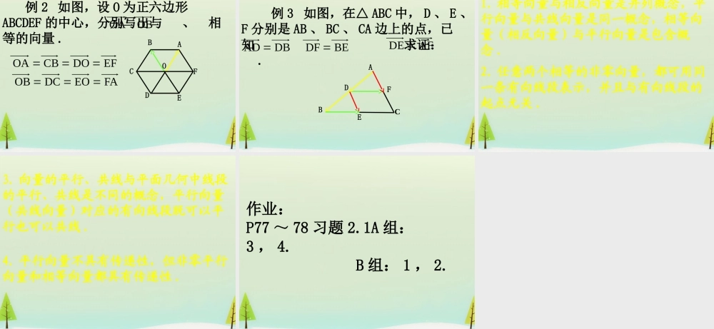 数学 2.1.2平面向量的实际背景及基本概念(二)课件 新人教A版必修4 课件