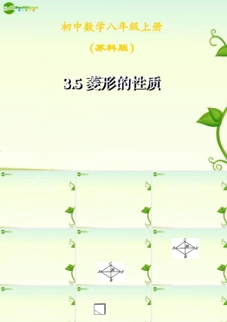 八年级数学上册 3-5 菱形的性质课件 苏科版 课件