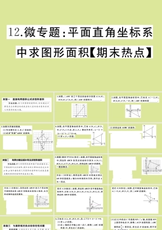 八年级数学上册 第三章 位置与坐标 微专题：平面直角坐标系中求图形面积作业课件 (新版)北师大版 课件