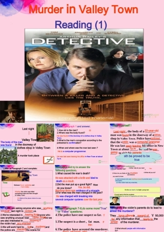 九年级英语上册 Unit 6(Detective stories)Reading课件 牛津译林版 课件