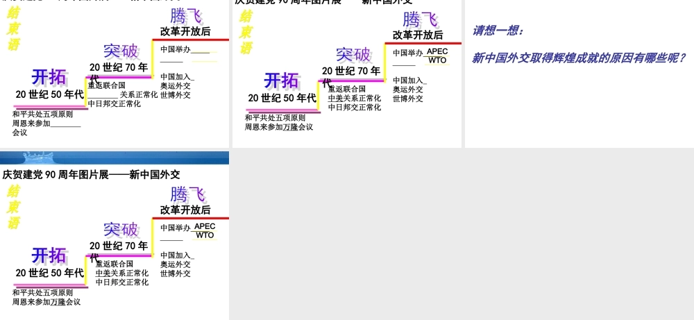 中考历史专题复习 新中国的外交成就课件