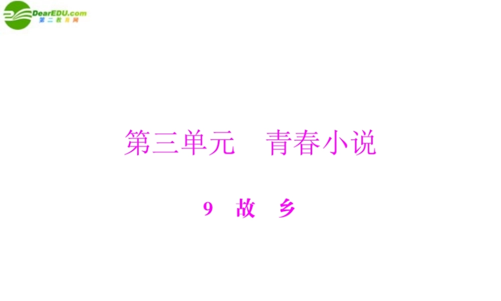 九年级语文上册 第三单元 9 故乡配套课件 人教新课标版 课件
