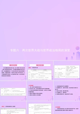 中考历史复习 专题六 两次世界大战与世界政治格局的演变课件