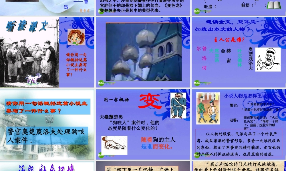 八年级语文下册 (变色龙)优秀实用课件 苏教版 课件