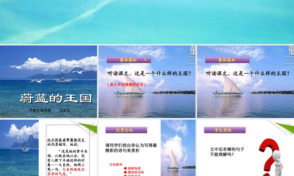 七年级语文(蔚蓝的王国)课件 苏教版 课件