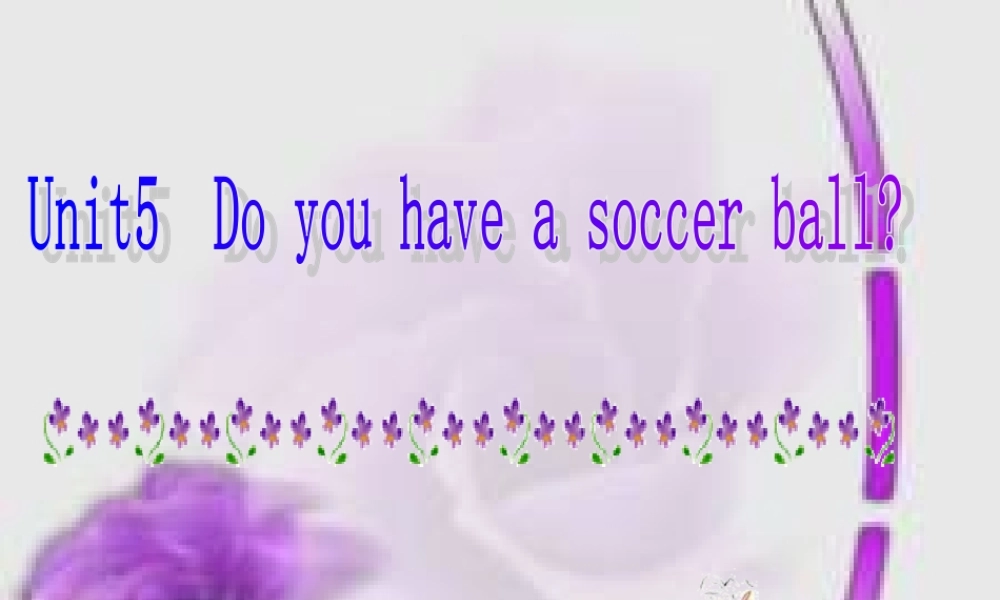 七年级英语上册 Unit5 Do you have a soccer ball 课件 外研版 课件