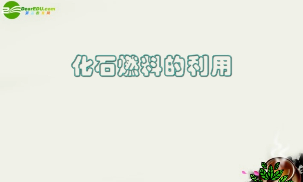 九年级政治 化石燃料的利用 课件1 沪教版 课件