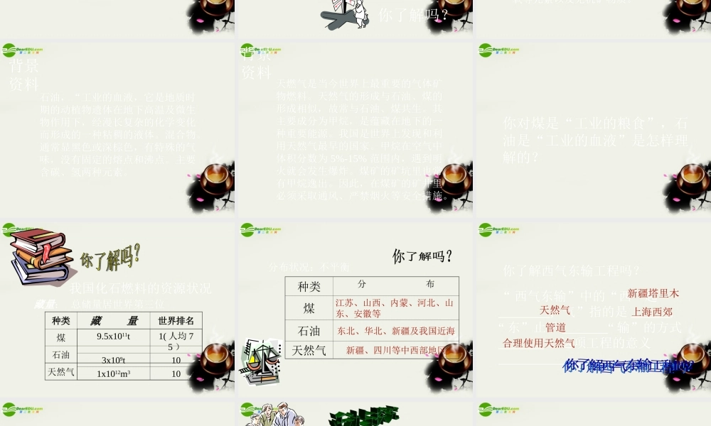 九年级政治 化石燃料的利用 课件1 沪教版 课件