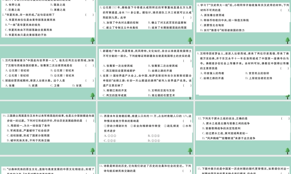 史上册 专项突破测试卷(三)作业课件 新人教版 课件