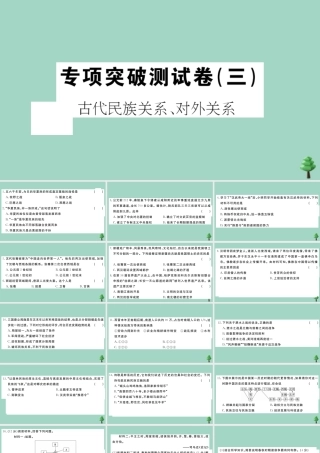 史上册 专项突破测试卷(三)作业课件 新人教版 课件