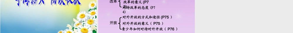 九年级政治全册 第三单元第六课第二框讲述春天的故事课件 鲁教版 课件