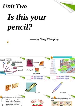 七年级英语上册 Is this your pencil 2课件 人教新目标版 课件