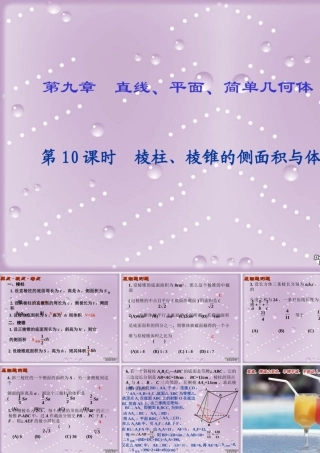 中学高三数空间直线 平面 简单几何体第九章总复习课件[整理11套]新课标 人教版