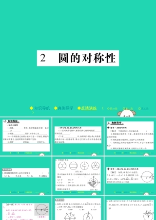 九年级数学下册 第三章(圆)2 圆的对称性习题课件 (新版)北师大版 课件