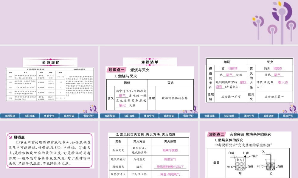 中考化学总复习 第1编 主题复习 模块4 化学与社会发展 课时14 能源的利用和环境保护(精讲)课件