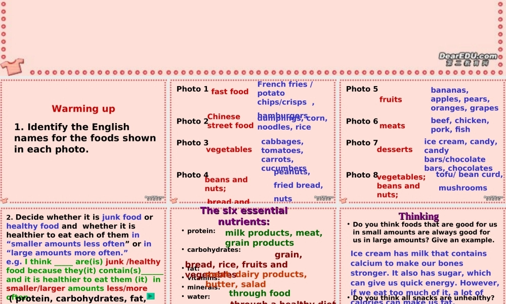 广东地区高一英语Unit13 listening and speaking课件 新课标 人教修订版 课件