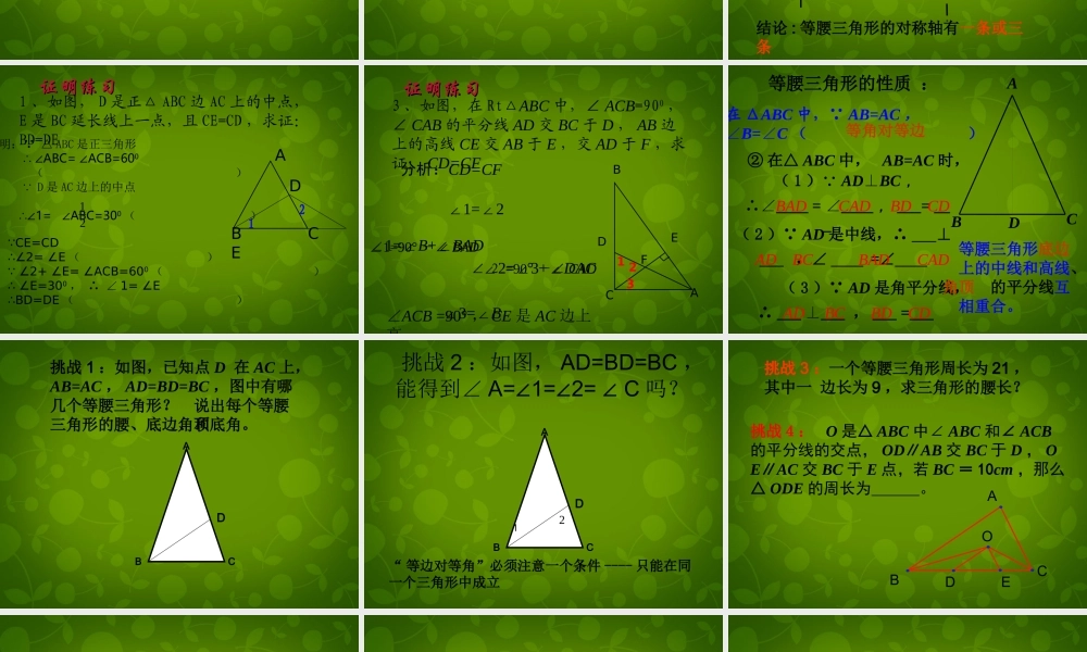 八年级数学上册 12.3 等腰三角形课件 新人教版 课件