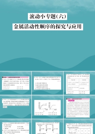 中考化学复习 滚动小专题(六)金属活动性顺序的探究与应用课件 鲁教版 课件