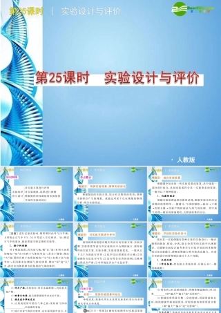 中考化学复习方案课件 第25课时 实验设计与评价 人教新课标版 课件