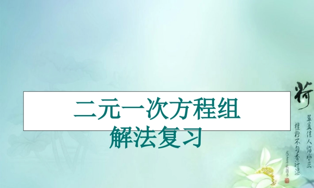 中学七年级数学下册 第八章(二元一次方程组)复习课件1 新人教版 课件