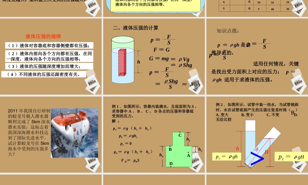 八年级物理下册 9.2液体的压强课件 (新版)新人教版 课件-2