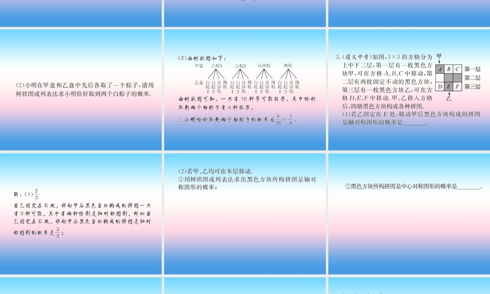 中考数学复习 第31课时 概率 2 遵义中考回放(课后作业)课件