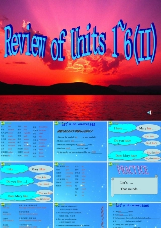 七年级英语上册 Units 1-6复习课件(二) 人教新目标版 课件