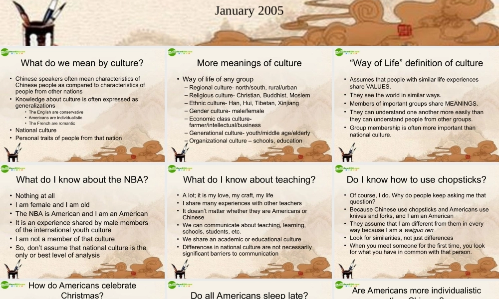 九年级英语 中西方文化差异讲解与练习课件 人教新目标版 课件