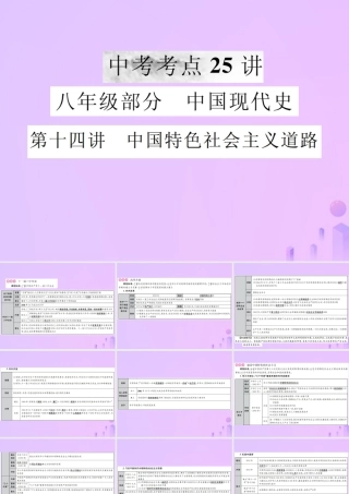中考历史复习 第十四讲 中国特色社会主义道路课件