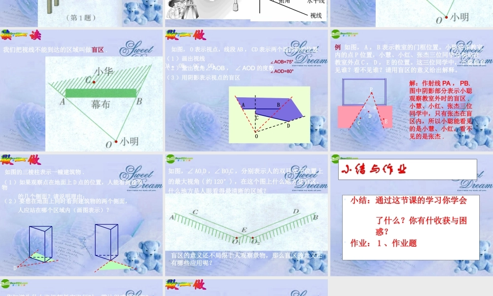 九年级数学下册 41视角与盲区(1)课件 浙教版 课件