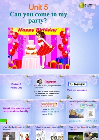 八年级英语上册(Unit 5 Can you come to my party Section A1)课件 人教新目标版 课件