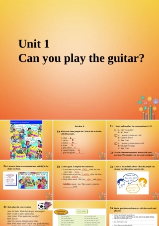 山东省郓城县随官屯镇七年级英语下册 Unit 1 Can you play the guitar课件 (新版)人教新目标版 课件