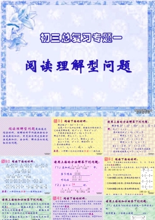 初三数学总复习专题一阅读理解型问题 试题