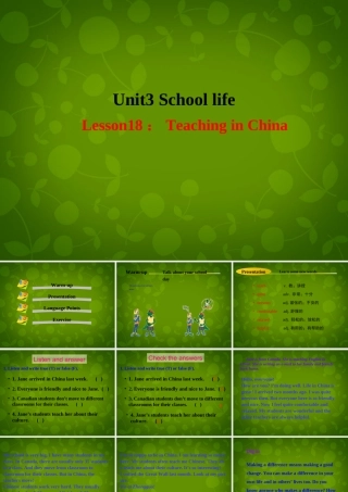 七年级英语下册 Unit 3 School Life Lesson 18 Teaching in China课件 (新版)冀教版 课件