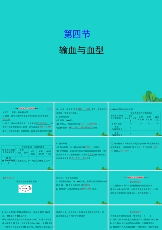 七年级生物下册 4.4.4输血与血习题课件(新版)新人教版 课件